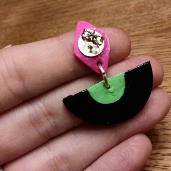 Neon Polymer Clay Earrings 🌺 Handmade - Picture 3 of 4